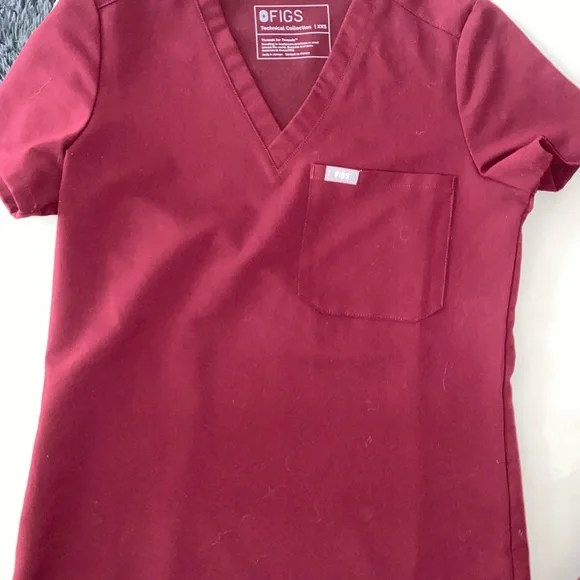 FIGS | BURGUNDY CATARINA TOP LIVINGSTON BOTTOMS - Picture 3 of 6